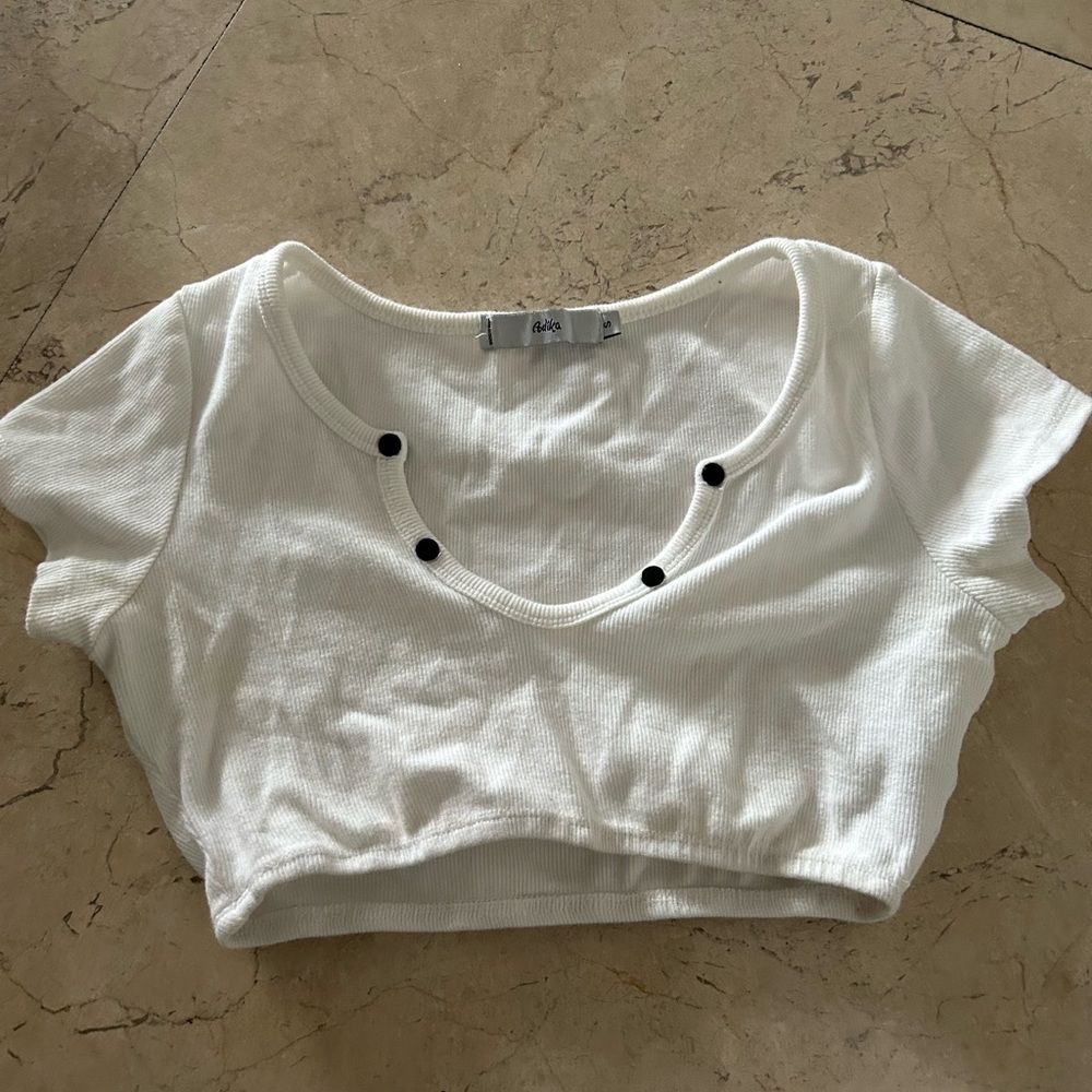 adika white crop top